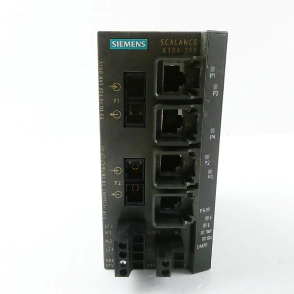 Промышленный коммутатор Siemens SCALANCE X304-2FE 6GK5304-2BD00-2AA3, 4 порта 10/100 Мбит/с RJ45, 2 порта 100 Мбит/с SC многомодовые, управляемый, питание 24 В DC