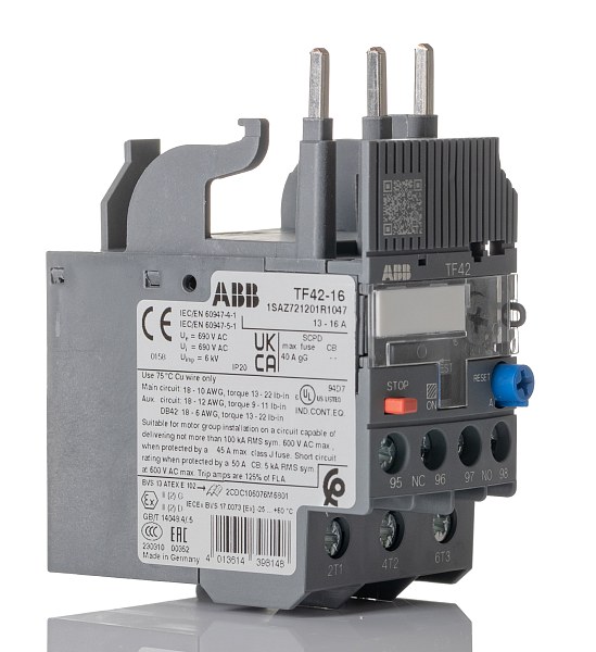 Реле перегрузки тепловое ABB TF42-16 1SAZ721201R1047, 11-16 А, для контакторов AF, класс 10