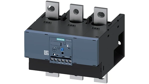 Реле перегрузки Siemens 3RB2066-1MC2, 160–630 А, класс 10E, размер S10/S12, установка на контактор или автономно, подключение главной цепи через шинный разъём