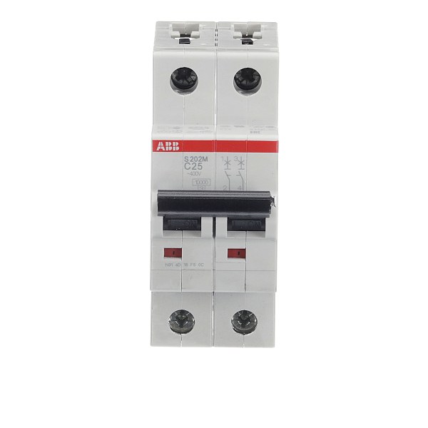 Автоматический выключатель ABB S202M-C25 2TAZ117200R0254, 25 А, 2 полюса, характеристика C, 230 В