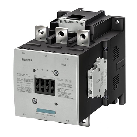 Контактор Siemens SIRIUS 3RT1076-6AP36, номинальный ток 500 А, мощность 250 кВт при 400 В AC, катушка управления 220–240 В AC/DC, 3 полюса, 2 вспомогательных контакта (2NO+2NC)