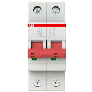 Рубильник модульный ABB SD202/25 2CDD282101R0025, 25 А, 2 полюса