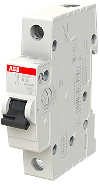 Автоматический выключатель ABB SH201-B25 2CDS211001R0255, 1-полюсный, 25 А, характеристика B