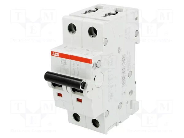 Автоматический выключатель ABB S202-B25 2CDS252001R0255, 25 А, 2 полюса, характеристика B, 400 В
