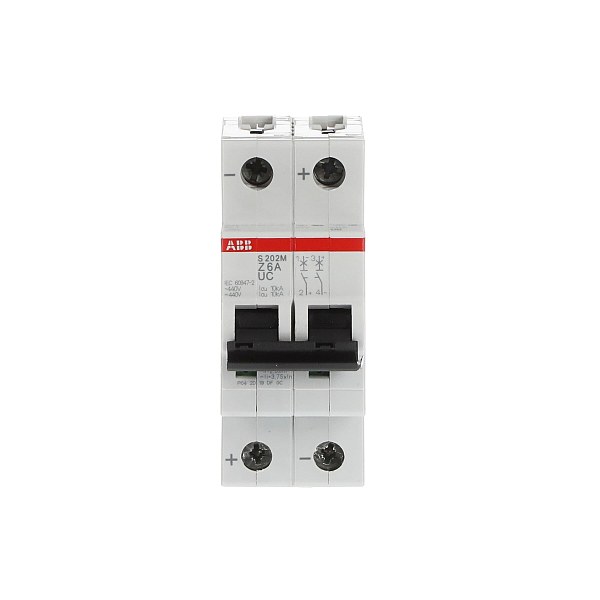 Автоматический выключатель ABB S202M-Z6UC 2CDS272061R0378, 6 А, 2 полюса, характеристика Z, 230 В