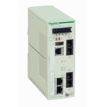 Промышленный коммутатор Schneider Electric ConneXium TCSESM043F2CU0, 2 порта RJ45, 2 порта 100BASE-FX, многомодовое оптоволокно