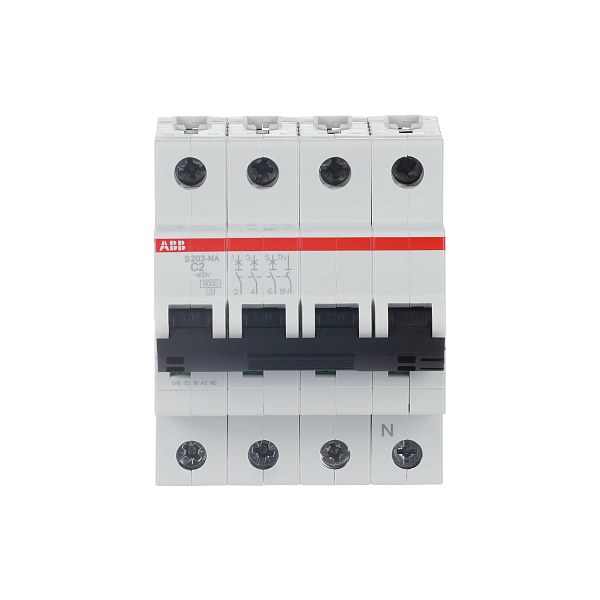 Автоматический выключатель ABB S203-C2NA 2CDS253103R0024, 2 А, 3 полюса, характеристика C, 400 В