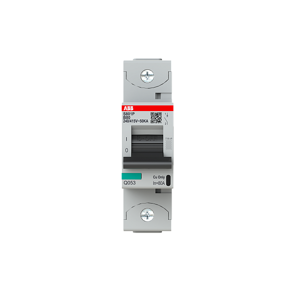 Автоматический выключатель ABB S801P-B80 2CCG001214R0001, 80 А, 1 полюс, характеристика B, 400 В