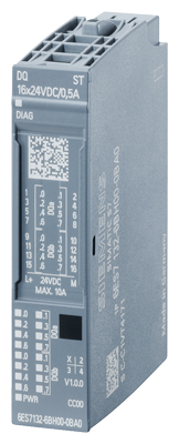 Модуль дискретного вывода Siemens 6ES7132-6BH00-0BA0, SIMATIC ET 200SP, DQ 16x 24VDC/0,5A Standard, подходит для BaseUnit типа A0