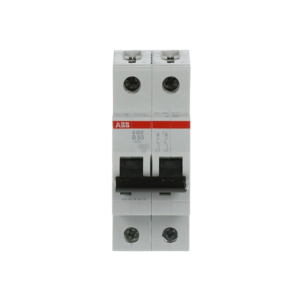 Автоматический выключатель ABB S202-B50 2CDS252001R0505, 50 А, 2 полюса, характеристика B, 400 В