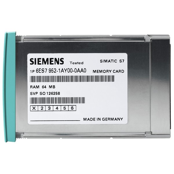 Карта памяти Siemens 6ES7952-1AS00-0AA0, SIMATIC S7, для S7-400, 16 МБ, длинный формат