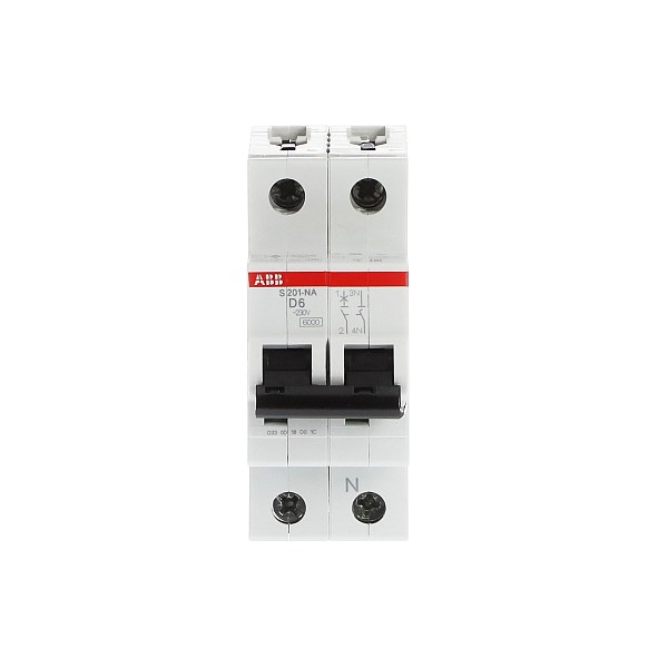 Автоматический выключатель ABB S201-D6NA 2CDS251103R0061, 6 А, 1 полюс, характеристика D, 230 В