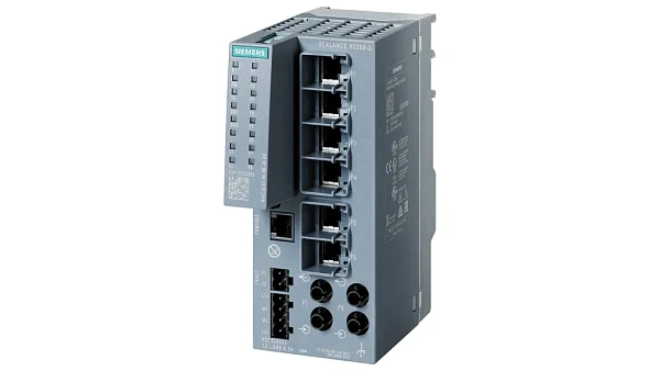 Промышленный коммутатор Siemens SCALANCE XC206-2 6GK5206-2BB00-2AC2, управляемый, 6×100 Мбит/с RJ45, 2×100 Мбит/с ST/BFOC, консольный порт, DIN-рейка, -40…+70 °C, IEC 62443-4-2