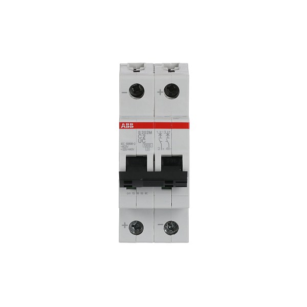 Автоматический выключатель ABB S202M-C2UC 2CDS272061R0024, 2 А, 2 полюса, характеристика C, 220 В DC