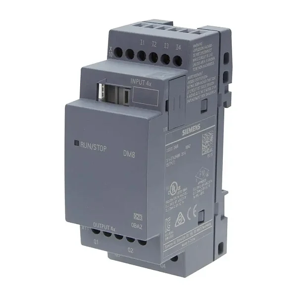 Модуль расширения Siemens 6ED1055-1CB00-0BA2, 4 дискретных входа, 4 транзисторных выхода, 24 В DC, для LOGO! 8