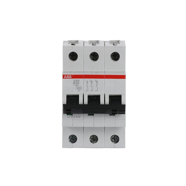 Автоматический выключатель ABB S203-B50 2CDS253001R0505, 50 А, 3 полюса, характеристика B, 400 В