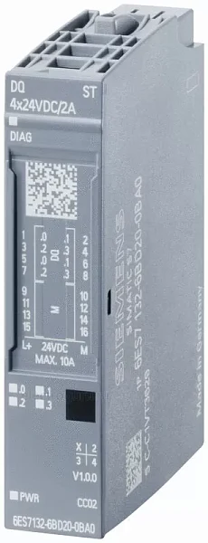 Модуль вывода для периферийных устройств Siemens SIMATIC ET 200SP DQ 8x24VDC HF 6ES7132-6BD00-0CA1