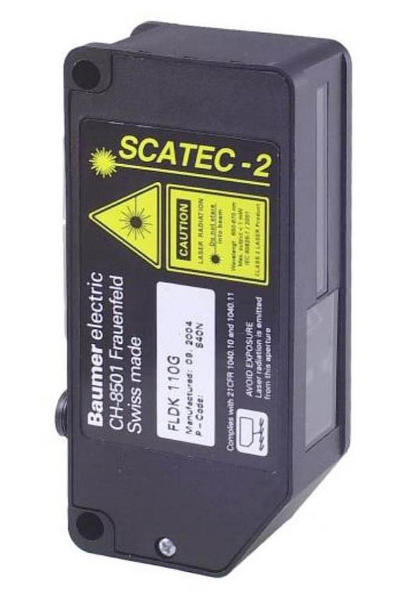 Оптический датчик Baumer FLDM 170G1011/S42, 10153175, серия SCATEC-10, диапазон измерения 0–90 мм, оптимальное расстояние 70 мм, импульсный красный лазер 670 нм, выход Push-Pull, питание 10–30 В DC, потребление до 230 мА, класс лазера 2