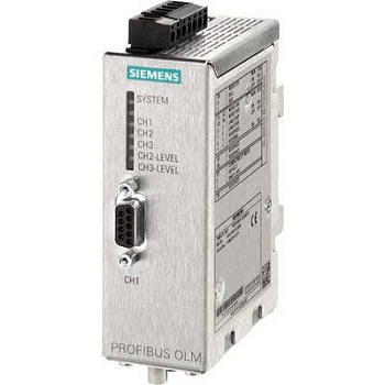 Оптический линейный модуль Siemens 6GK1503-3CB00, PROFIBUS OLM/G12 V4.0, 1 RS-485, 2 стекловолоконных интерфейса (4 разъема BFOC), сигнальный контакт, измерительный выход