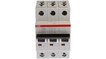 Автоматический выключатель ABB S203-K16 2CDS253001R0467, 16 А, 3 полюса, характеристика K, 230 В