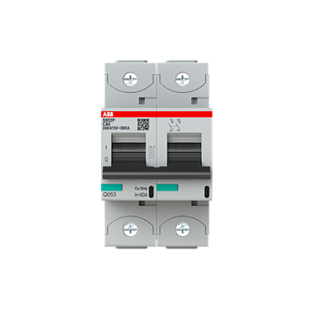 Автоматический выключатель ABB S802P-C80 2CCG001229R0001, 80 А, 2 полюса, характеристика C, 400 В