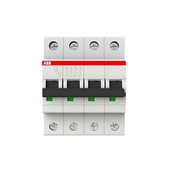Автоматический выключатель ABB S204-C4 2CDS254001R0044, 4 А, 6 кА, 4 полюса, характеристика C