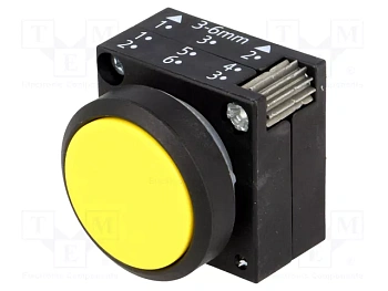 ​Кнопка плоская с держателем Siemens 3SB3000-0AA31, 22 мм, пластиковая, круглая, желтая​