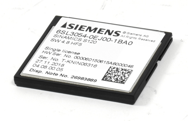 ​Карта памяти Siemens SINAMICS S120 CompactFlash 6SL3054-0EJ00-1BA0, версия 4.8, без расширения производительности, включает лицензию