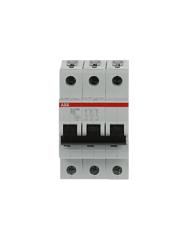 Автоматический выключатель ABB S203M-B6 2CDS273001R0065, 6 А, 3 полюса, характеристика B, 400 В