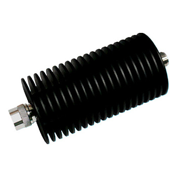 Аттенюатор Freflex FFA18K1-18-6-N2, диапазон частот DC–18 ГГц, затухание 6 дБ, мощность 100 Вт, импеданс 50 Ом, разъёмы N-типа, корпус кубоидной формы