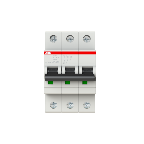 Автоматический выключатель ABB S203-Z1.6 2CDS253001R0258, 1.6 А, 3 полюса, характеристика Z, 230 В