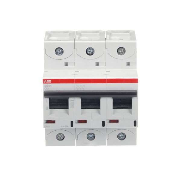 Автоматический выключатель ABB S803N-C63 2CCS893001R0634, 63 А, 3 полюса, характеристика C, 400 В