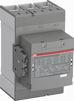 Контактор ABB AF370-30-11-13 1SFL607002R1311, 3-полюсный, номинальный ток 370 А (600 А AC1), мощность 200 кВт, катушка 100–250 В AC/DC, вспомогательные контакты 1NO+1NC.