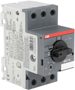Автоматический выключатель для защиты двигателя ABB MS116-4.0 1SAM250000R1008, 4 A, 690 V