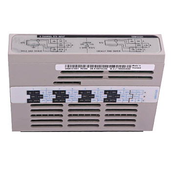 Модуль ввода термосопротивлений Emerson Ovation 5X00121G01, 8 каналов, диапазон температур –200…+800 °C, точность ±0,1%, питание 24 В DC, интеграция с DCS Ovation