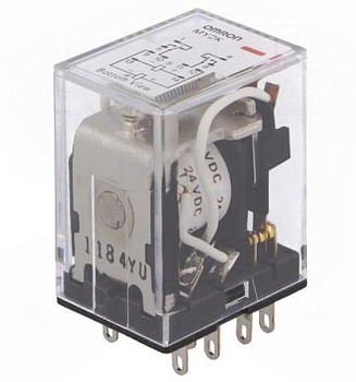 Реле Omron MY2K-US DC24, 2-полюсное, сдвоенные контакты, защелкивающееся, штекерные выводы, катушка 24 В DC