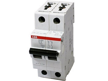 Автоматический выключатель ABB S202-C2 2CDS252001R0024, 2 А, 2 полюса, характеристика C, 400 В