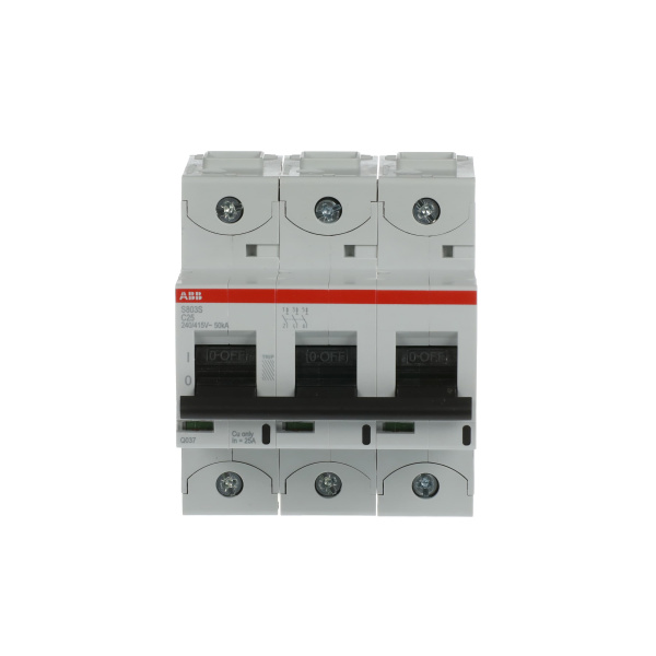 Автоматический выключатель ABB S803S-C25 2CCS863001R0254, 25 А, 3 полюса, характеристика C, 400 В