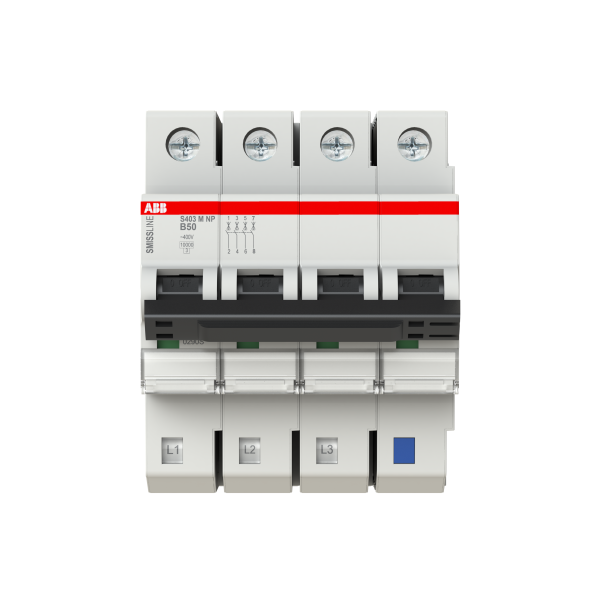 Автоматический выключатель ABB S403M-B50NP 2CCS573103R8505, 50 А, 3 полюса, характеристика B, 400 В