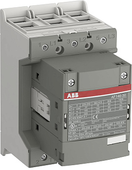 Контактор ABB AF146-30-11-11, 3-полюсный, номинальный ток 146 А, катушка 24–60 В AC/20–60 В DC, напряжение коммутации до 1000 В AC, клеммы под винт