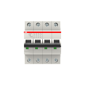 Автоматический выключатель ABB S204M-D20 2CDS274001R0201, 20 А, 4 полюса, характеристика D, 400 В