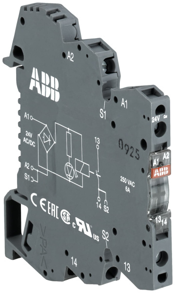 Оптронный модуль ABB OBIC0100-48-60VUC 1SNA645049R1200, 48-60 В AC/DC, выход 5-48 В DC, 10 мА-1 А, MOSFET, винтовые клеммы