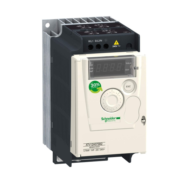 Преобразователь частоты Schneider Electric Altivar 12 ATV12H075M2, 0.75 кВт, 1 фаза, 200–240 В