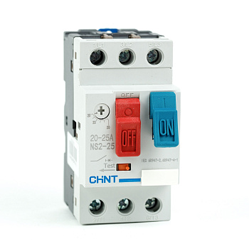 Автоматический выключатель Chint NS2-25 495085 20–25 А, для защиты двигателя, 3 полюса, 400 В, 100 кА