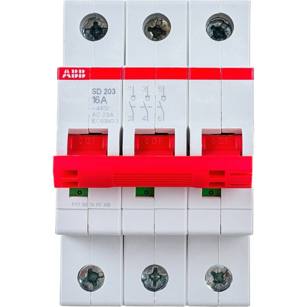 Рубильник модульный ABB SD203/16 2CDD283101R0016, 16 А, 3 полюса