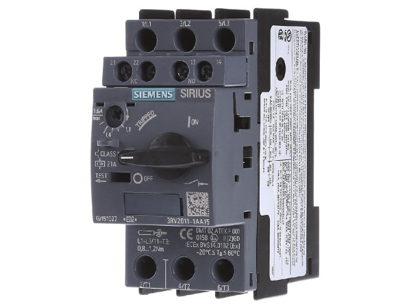 ​Автоматический выключатель для защиты двигателя Siemens 3RV2011-0HA15