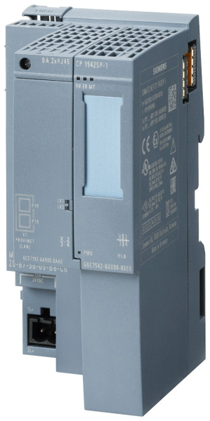 ​Коммуникационный процессор Siemens CP 1542SP-1 6GK7542-6UX00-0XE0, поддерживает открытую IE-коммуникацию (TCP/IP, ISO-on-TCP, UDP), PG/OP, маршрутизацию S7, IP broadcast/multicast, SNMPv1, DHCP, Email, IPv4/IPv6, синхронизацию времени через NTP