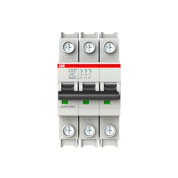Автоматический выключатель ABB S203MR-K10 2CDS273437R0427, 10 А, 3 полюса, характеристика K, 230 В