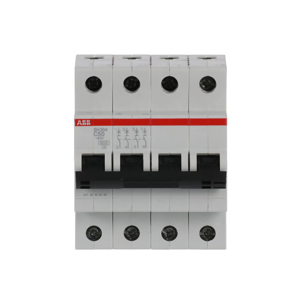Автоматический выключатель ABB SH204-C50 2CDS214001R0504, 50 А, 4 полюса, характеристика C, 400 В
