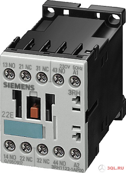 ​Контактор Siemens 3RH1131-1BB40, 3 НО + 1 НЗ, катушка 24 В DC, винтовые клеммы, размер S00